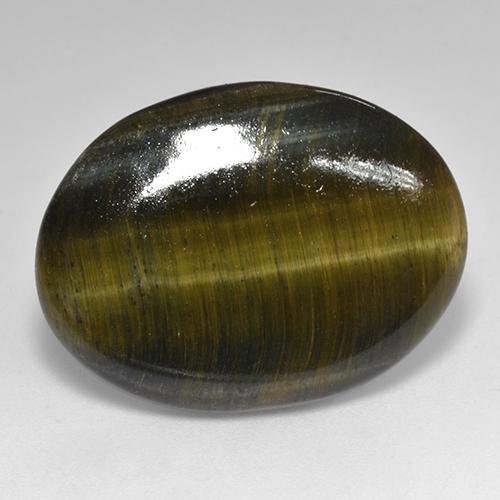 Tiger's Eye طبيعي بلون متعدد الألوان، وزن ‎18.01‎ قيراط، شكل بيضاوى، مقاس ‎25.4x19.2‎ مم