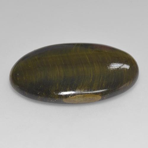 Tiger's Eye طبيعي بلون متعدد الألوان، وزن ‎18.01‎ قيراط، شكل بيضاوى، مقاس ‎25.4x19.2‎ مم