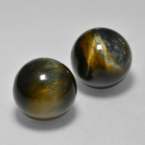 Tiger's Eye طبيعي بلون بنى متوسط، وزن ‎24.57‎ قيراط، شكل كرة / كروي، مقاس ‎12.26‎ مم