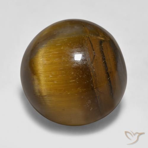 Tiger's Eye طبيعي بلون بنى الأرز، وزن ‎11.89‎ قيراط، شكل كرة / كروي، مقاس ‎11.93‎ مم