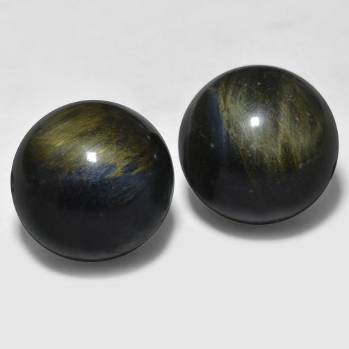 Tiger's Eye طبيعي بلون متعدد الألوان، وزن ‎27.38‎ قيراط، شكل كرة / كروي، مقاس ‎12.61‎ مم
