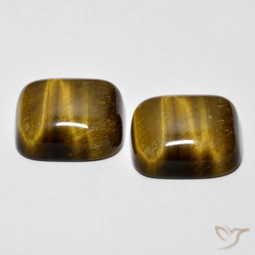 أحجار عين النمر Medium Dark-Brown طبيعية، وسادة، غير شفاف، وزنها 17.05 قيراط