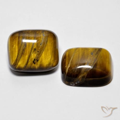 أحجار عين النمر Medium Dark-Brown طبيعية، وسادة، غير شفاف، وزنها 18.08 قيراط