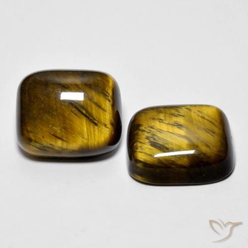 أحجار عين النمر Medium Dark-Brown طبيعية، وسادة، غير شفاف، وزنها 16.97 قيراط