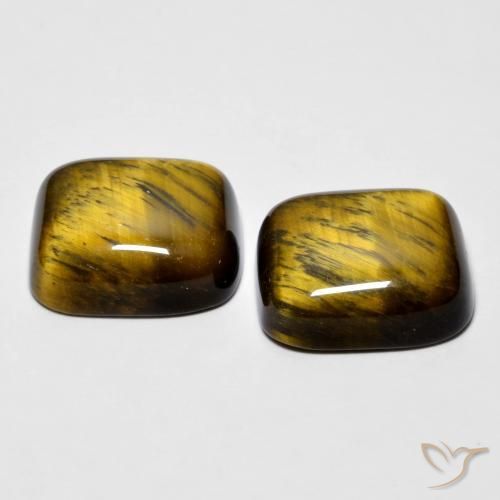 أحجار عين النمر Medium Dark-Brown طبيعية، وسادة، غير شفاف، وزنها 16.97 قيراط