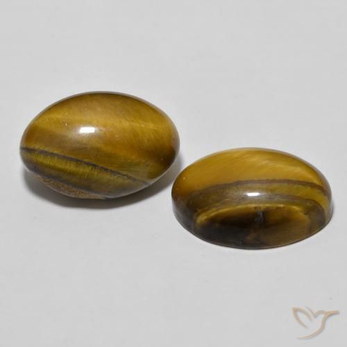أحجار عين النمر Medium Dark-Brown طبيعية، بيضوي، غير شفاف، وزنها 7.87 قيراط