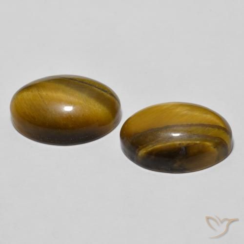 أحجار عين النمر Medium Dark-Brown طبيعية، بيضوي، غير شفاف، وزنها 7.87 قيراط