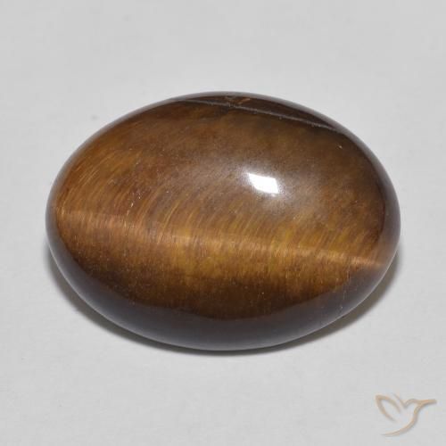 9.26ct طبيعي بنى متوسط عين النمر, بيضوي, غير شفاف