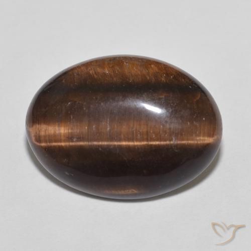 8.77ct طبيعي بنى الجوزية عين النمر, بيضوي, غير شفاف