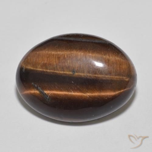 10.54ct طبيعي Medium Dark-Brown عين النمر, بيضوي, غير شفاف