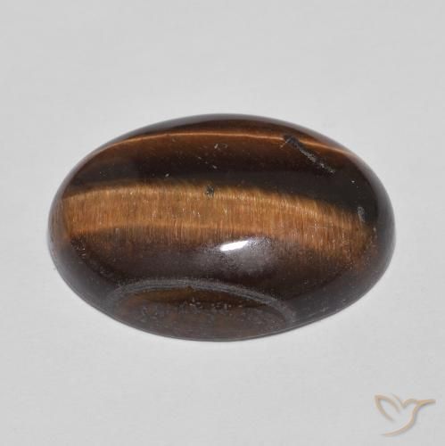 عين النمر Medium Dark-Brown طبيعي، بيضوي، 10.54 قيراط، غير شفاف