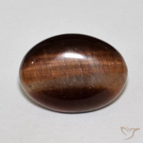 9.89ct طبيعي بني محمر عين النمر, بيضوي, غير شفاف