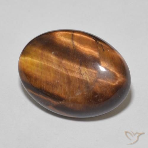 9.77ct طبيعي Medium Dark-Brown عين النمر, بيضوي, غير شفاف