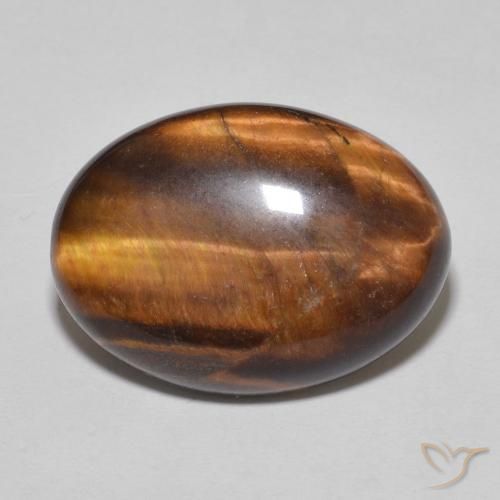 عين النمر Medium Dark-Brown طبيعي، بيضوي، 9.77 قيراط، غير شفاف