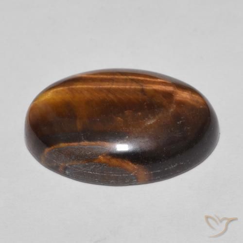 عين النمر Medium Dark-Brown طبيعي، بيضوي، 9.77 قيراط، غير شفاف