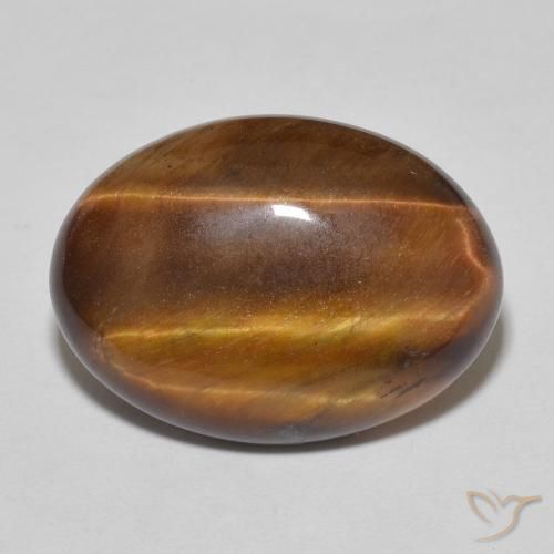 9.66ct طبيعي بني ذهبي عين النمر, بيضوي, غير شفاف