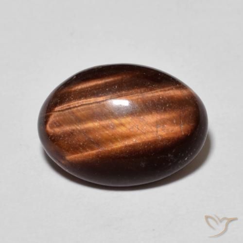 5.15ct طبيعي بني محمر عين النمر, بيضوي, غير شفاف