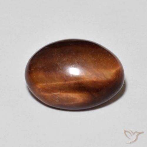 5.19ct طبيعي Medium Dark-Brown عين النمر, بيضوي, غير شفاف
