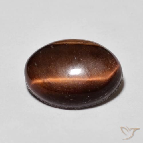 5.42ct طبيعي بني محمر عين النمر, بيضوي, غير شفاف