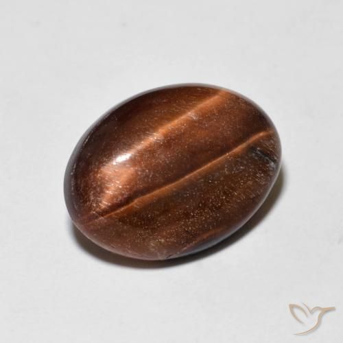 عين النمر Medium Dark-Brown طبيعي، بيضوي، 5.19 قيراط، غير شفاف