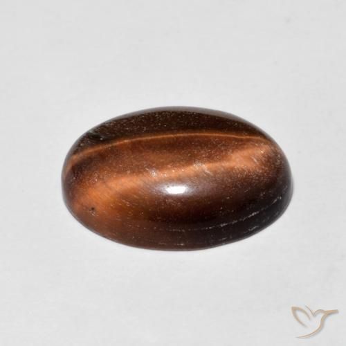 عين النمر Medium Dark-Brown طبيعي، بيضوي، 5.19 قيراط، غير شفاف
