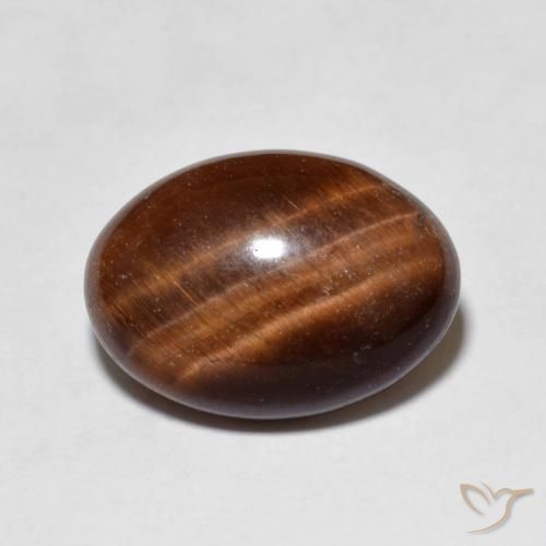 5.38ct طبيعي Medium Dark-Brown عين النمر, بيضوي, غير شفاف
