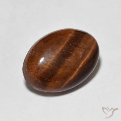 عين النمر Medium Dark-Brown طبيعي، بيضوي، 5.38 قيراط، غير شفاف