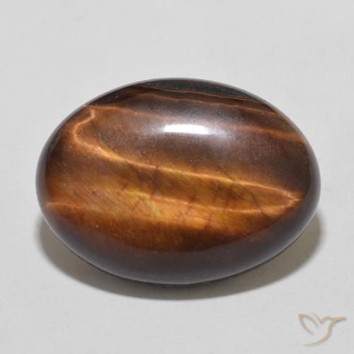 9.78ct طبيعي بني محمر عين النمر, بيضوي, غير شفاف