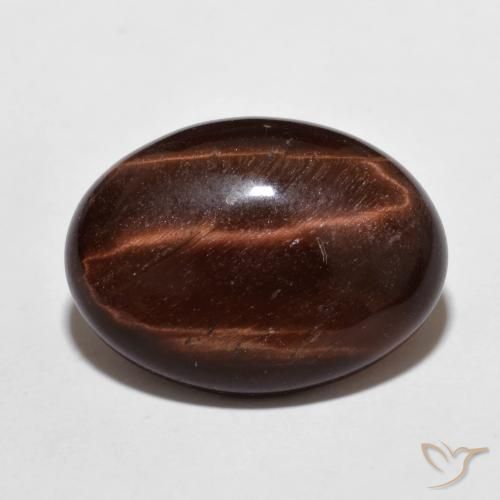 9.08ct طبيعي بني محمر عين النمر, بيضوي, غير شفاف