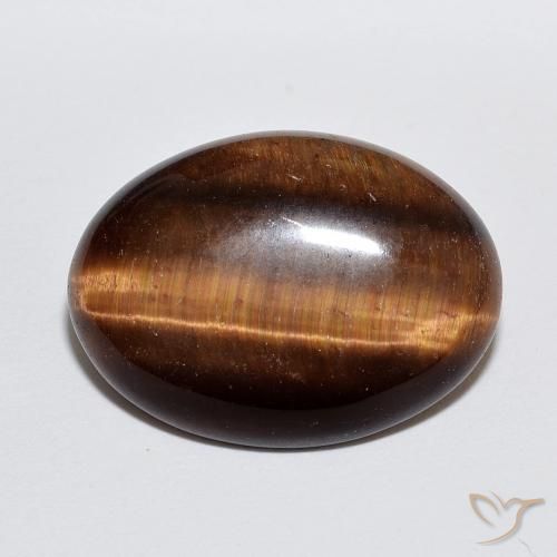 8.89ct طبيعي بنى القرفة غامق عين النمر, بيضوي, غير شفاف