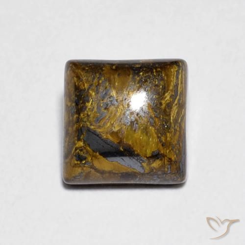 1.46ct طبيعي Medium Light-Brown عين النمر, مربع, غير شفاف