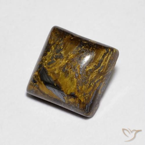 عين النمر Medium Light-Brown طبيعي، مربع، 1.46 قيراط، غير شفاف