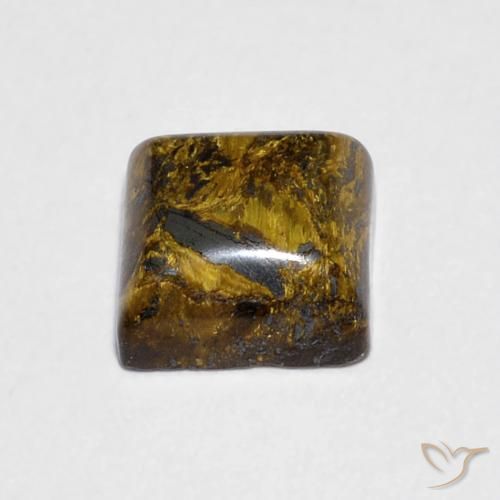 عين النمر Medium Light-Brown طبيعي، مربع، 1.46 قيراط، غير شفاف