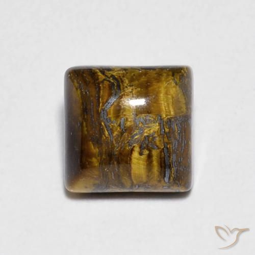 1.36ct طبيعي Medium Light-Brown عين النمر, مربع, غير شفاف
