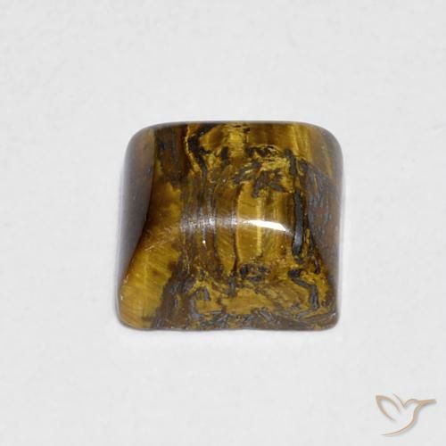 عين النمر Medium Light-Brown طبيعي، مربع، 1.36 قيراط، غير شفاف