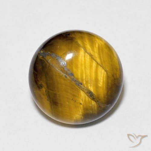 6.66ct طبيعي Medium Light-Brown عين النمر, دائري, غير شفاف