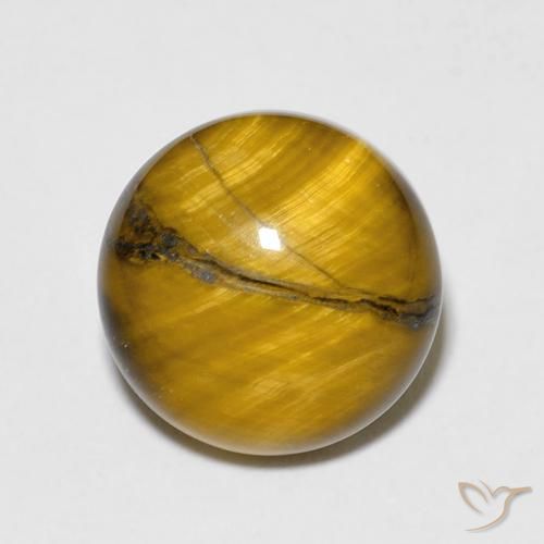 6.78ct طبيعي بنى دافئ عين النمر, دائري, غير شفاف