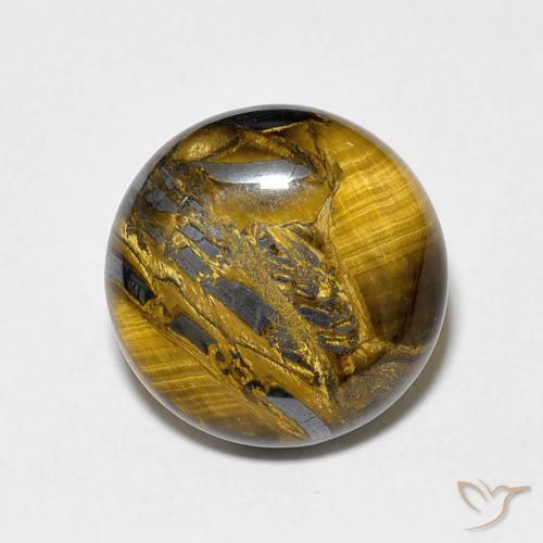 7.30ct طبيعي بني مصفر عين النمر, دائري, غير شفاف
