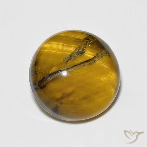 عين النمر Medium Light-Brown طبيعي، دائري، 6.75 قيراط، غير شفاف