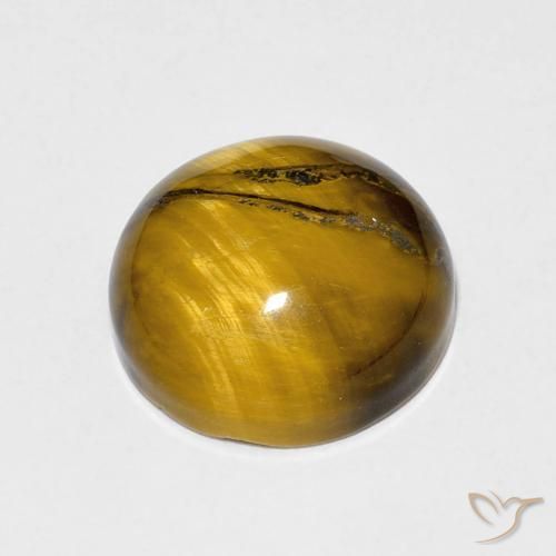 عين النمر Medium Light-Brown طبيعي، دائري، 6.75 قيراط، غير شفاف