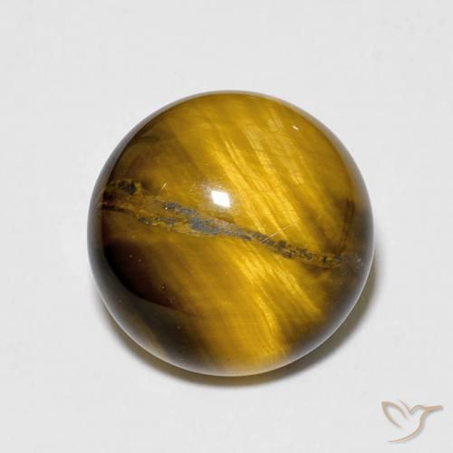 6.84ct طبيعي بنى دافئ عين النمر, دائري, غير شفاف