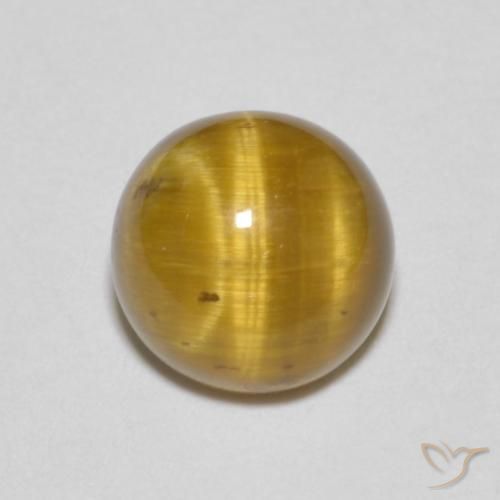 1.64ct طبيعي البني الفاتح عين النمر, دائري, غير شفاف