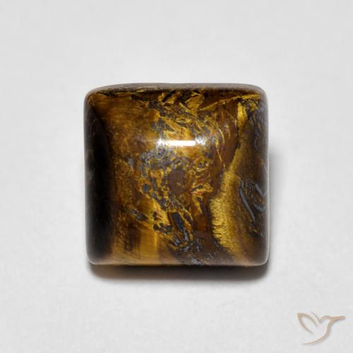 1.34ct طبيعي Medium Light-Brown عين النمر, مربع, غير شفاف