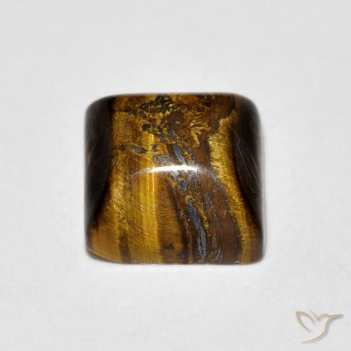 عين النمر Medium Light-Brown طبيعي، مربع، 1.34 قيراط، غير شفاف