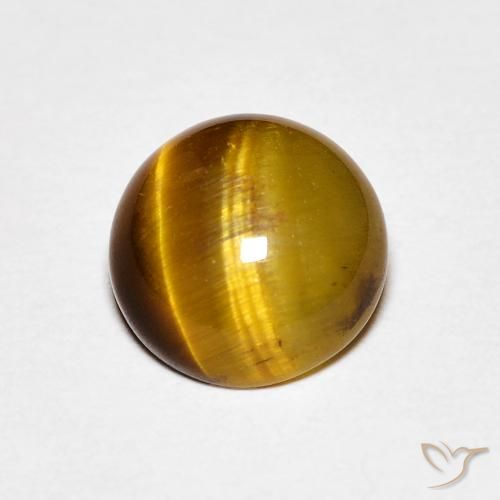 1.45ct طبيعي بنى متوسط عين النمر, دائري, غير شفاف