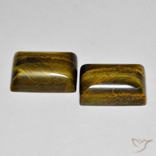 أحجار عين النمر Medium Light-Brown طبيعية، باجيت، غير شفاف، وزنها 16.48 قيراط