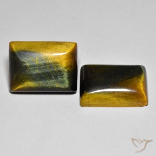 أحجار عين النمر Medium Dark-Brown طبيعية، باجيت، غير شفاف، وزنها 20.22 قيراط