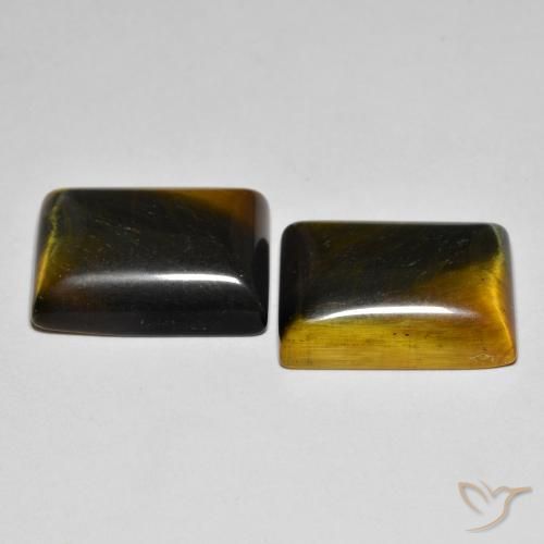 أحجار عين النمر Medium Dark-Brown طبيعية، باجيت، غير شفاف، وزنها 20.22 قيراط