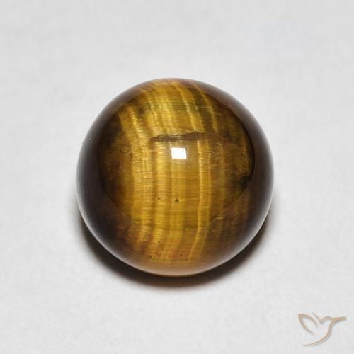 2.18ct طبيعي بنى دافئ عين النمر, دائري, غير شفاف