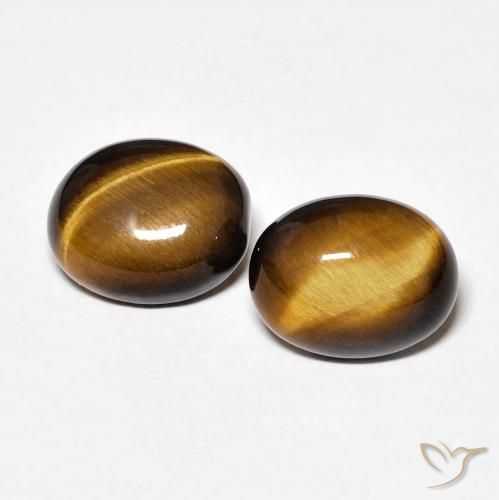 3.30ctw طبيعي Medium Dark-Brown عين النمر, بيضوي, غير شفاف